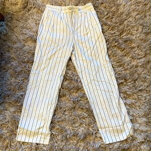 LOFT - White Pinstripe Trousers - Size 0P